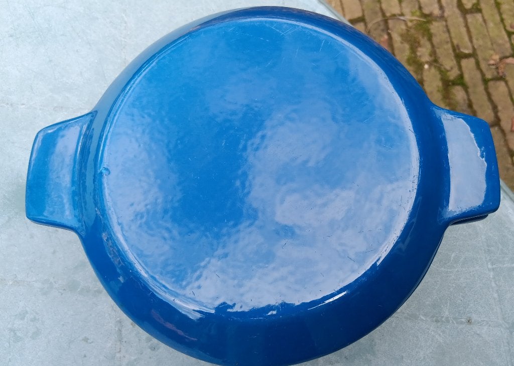 Vintage COPCO Michael Lax gietijzer kobalt blauw (G245), Gebruikt, Gietijzer, Geschikt voor inductie, Ophalen of Verzenden