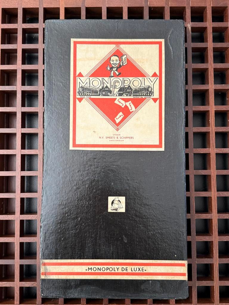 Antiek Monopoly de Luxe - Jaren '30 bordspel, Drie of vier spelers, Ophalen of Verzenden, Gebruikt