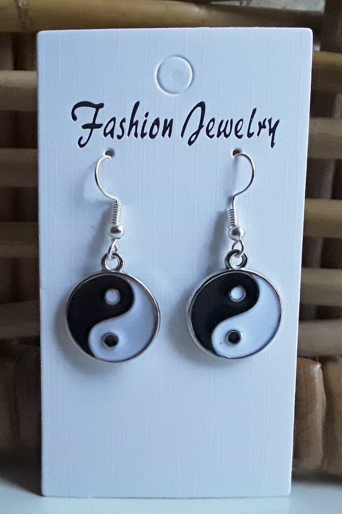 Oorbellen yinyang - yin en yang - yin yang - yin and yang, Ophalen of Verzenden, Nieuw, Overige materialen, Hangers