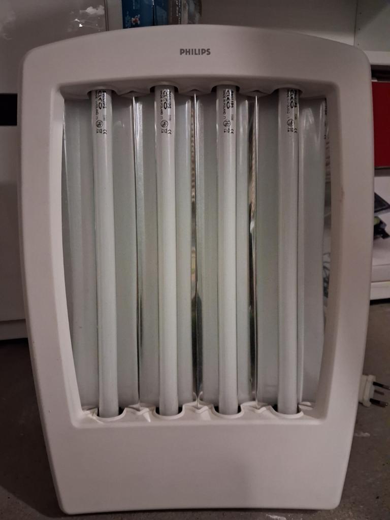 Gezichtsbruiner, zonnebank Philips, met timer klok, Ophalen, Zo goed als nieuw, Gezichtsbruiner, Minder dan 10 lampen