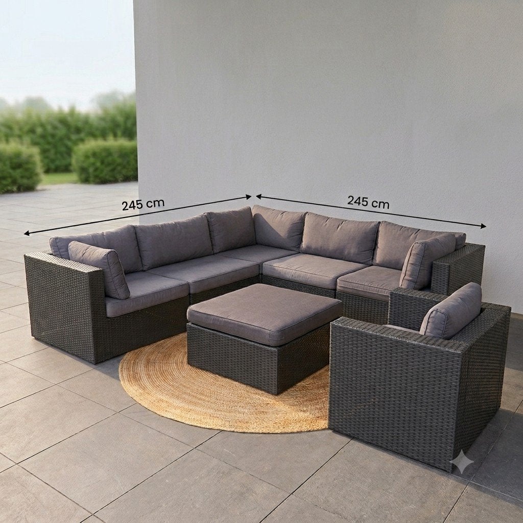 Loungeset + stoel + hocker!!!, Ophalen, Gebruikt, Wicker, Hocker