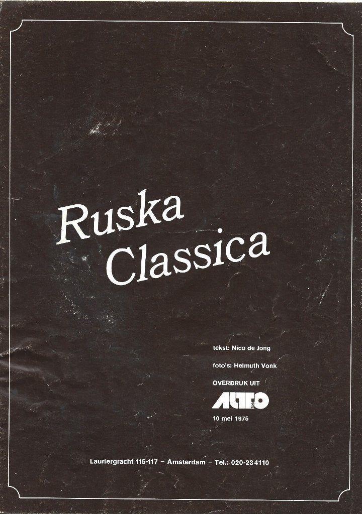 Ruska Classica brochure auto (RS03) kitcar 1975, Verzenden, Zo goed als nieuw, Overige merken