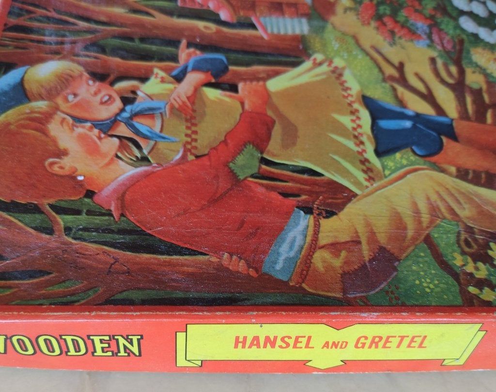 oude houten legpuzzel jig-saw sprookje Hans en Grietje, Antiek en Kunst, Ophalen of Verzenden