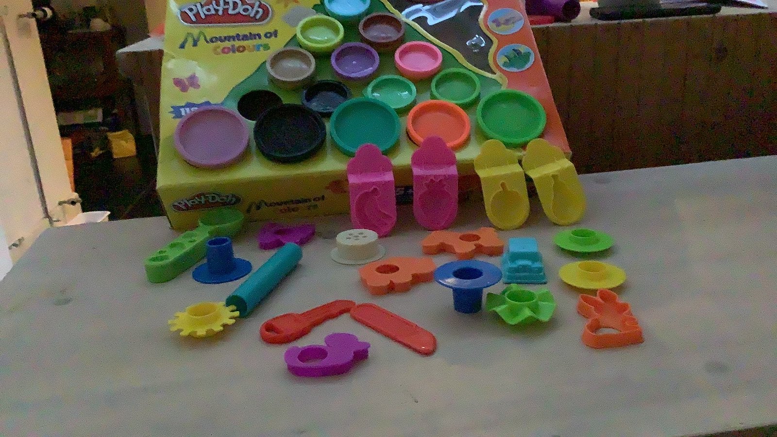 Play-Doh klei set met allerlei accesoires, Ophalen of Verzenden, Gebruikt, Knutselen