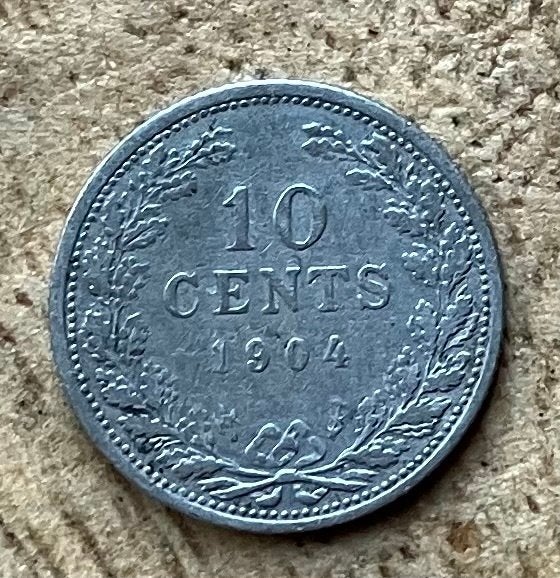10 cent 1904 Wilhelmina, Ophalen, Zilver, 10 cent, Koningin Wilhelmina