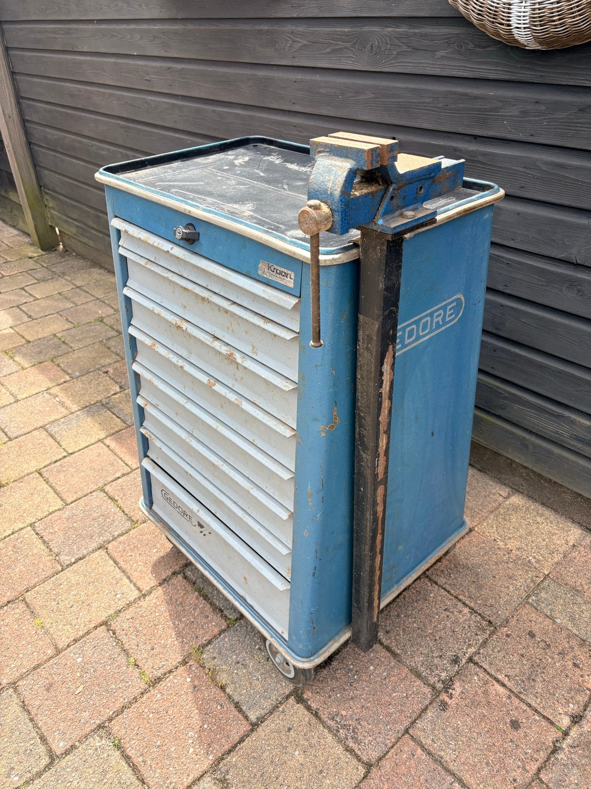 Gedore gereedschapswagen met bankschroef (gebruikt), Ophalen, Gebruikt, Gereedschapsopslag, Gedore