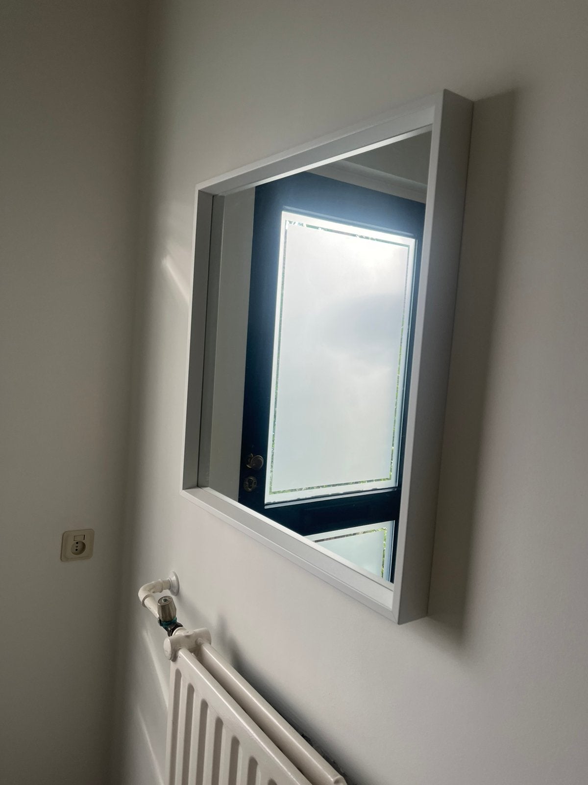 Witte IKEA spiegel, zo goed als nieuw, Ophalen, Vierkant, Zo goed als nieuw, Minder dan 100 cm