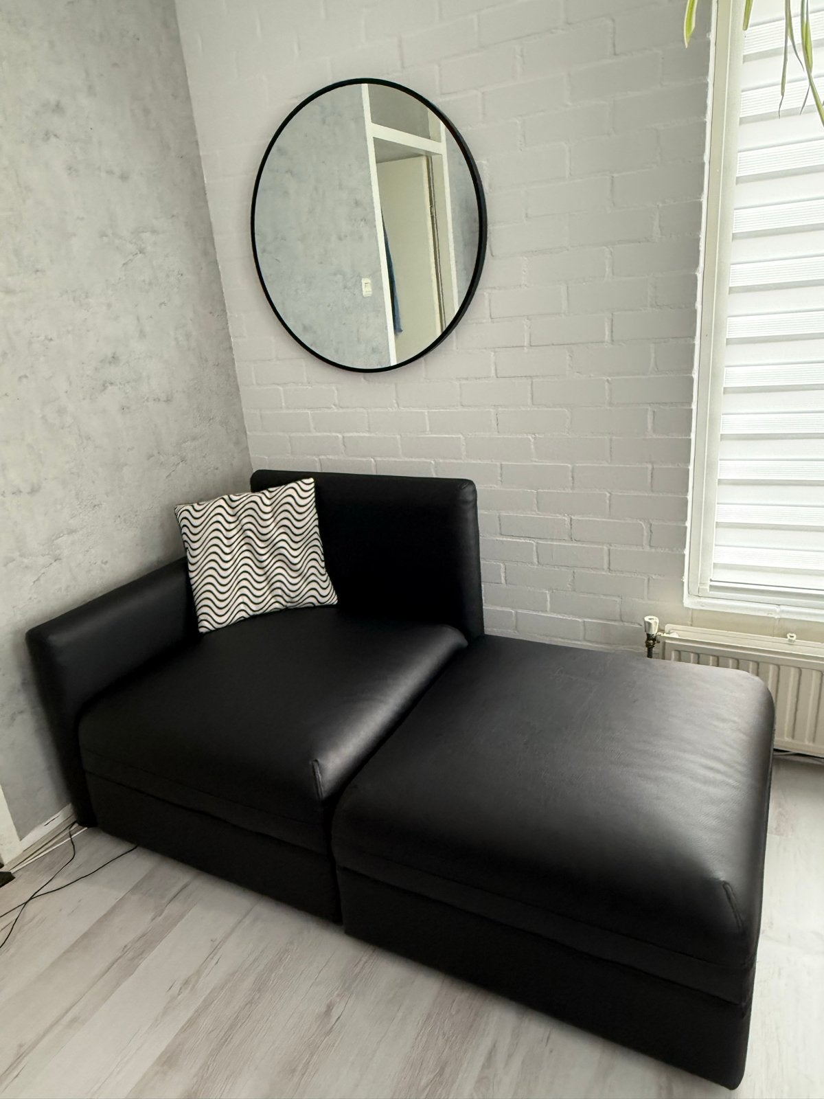 IKEA Vallentuna Leren Loungebank met Opbergruimte, Ophalen, 100 tot 125 cm, 150 tot 200 cm, Tweepersoons
