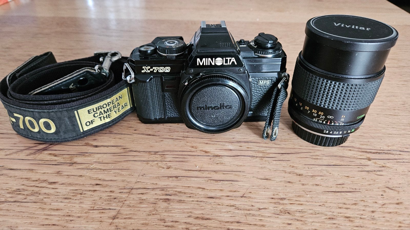Minolta x700 met 135 f2.8, Audio, Tv en Foto, Fotocamera's Analoog, Ophalen of Verzenden, Gebruikt, Spiegelreflex, Minolta