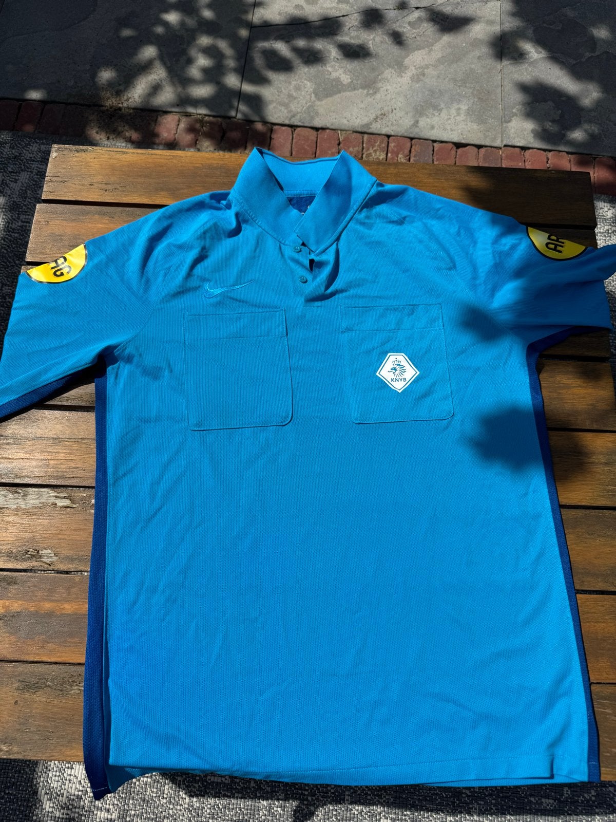 KNVB Nike Scheidsrechtersshirt XL, met sokken, Blauw, Maat 56/58 (XL), Ophalen of Verzenden, Zo goed als nieuw