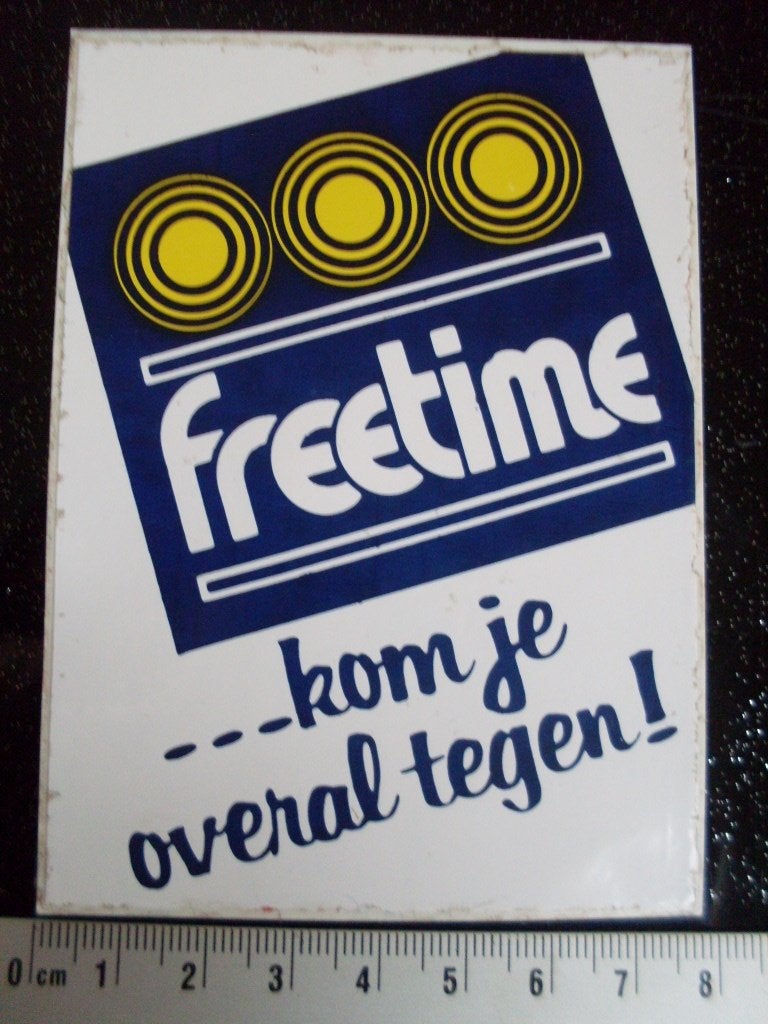 sticker freetime logo kom je overal tegen!, Verzenden, Zo goed als nieuw, Merk