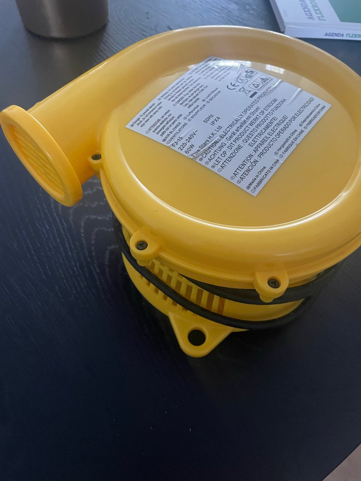 Gele air blower/ luchtblazer voor bijv klein springkussen, Ophalen of Verzenden, Gebruikt