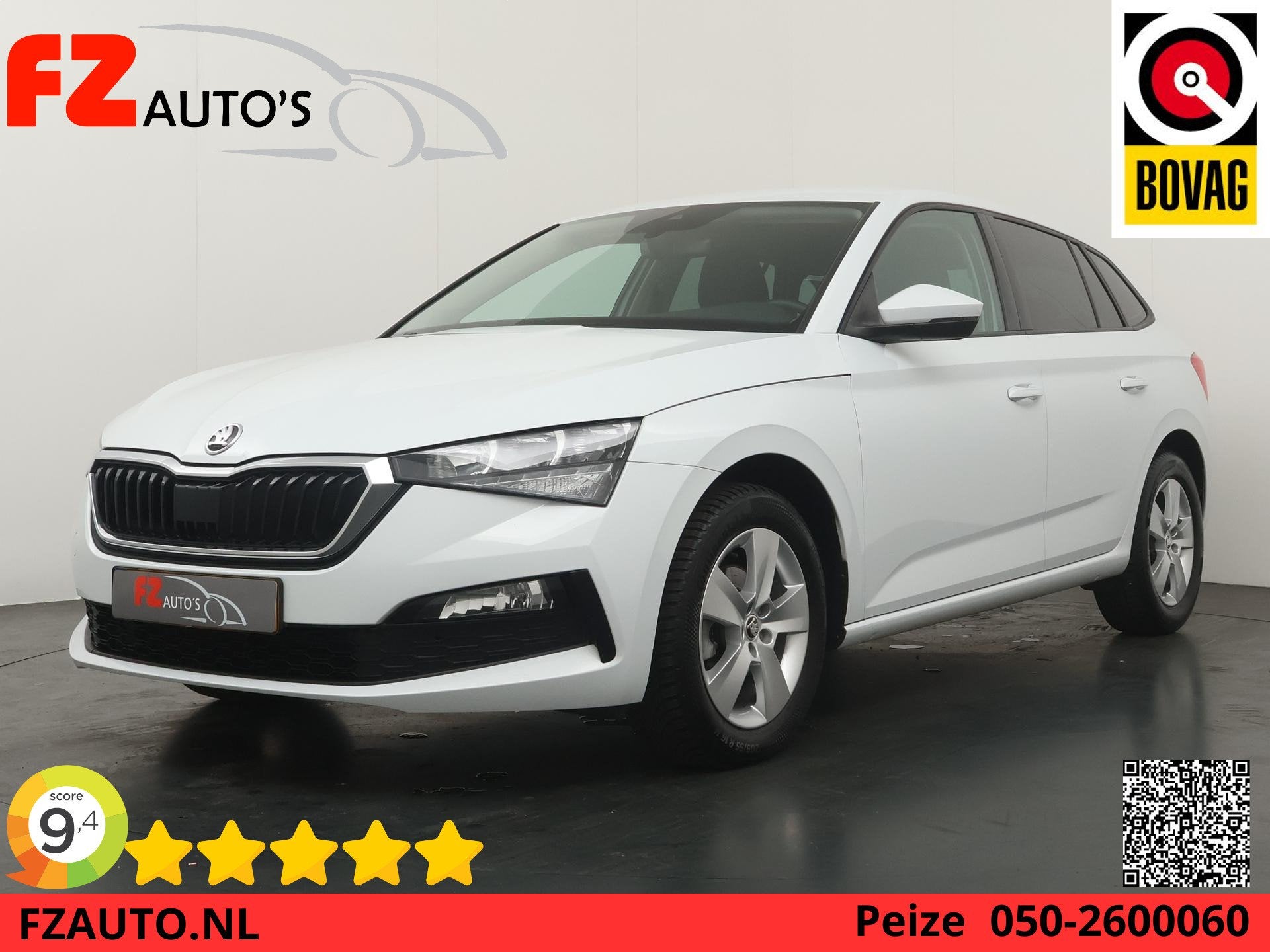 Skoda Scala 1.0 TSI Ambition Automaat - Navigatie - Climate, Gebruikt, 620 kg, Wit, Origineel Nederlands