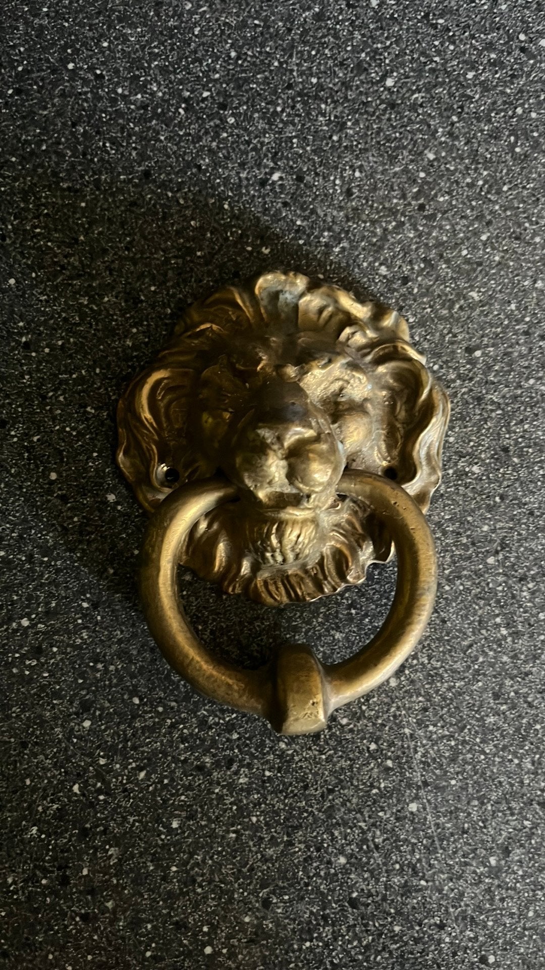 Antieke bronzen leeuwenkop deurklopper, Ophalen of Verzenden, Brons