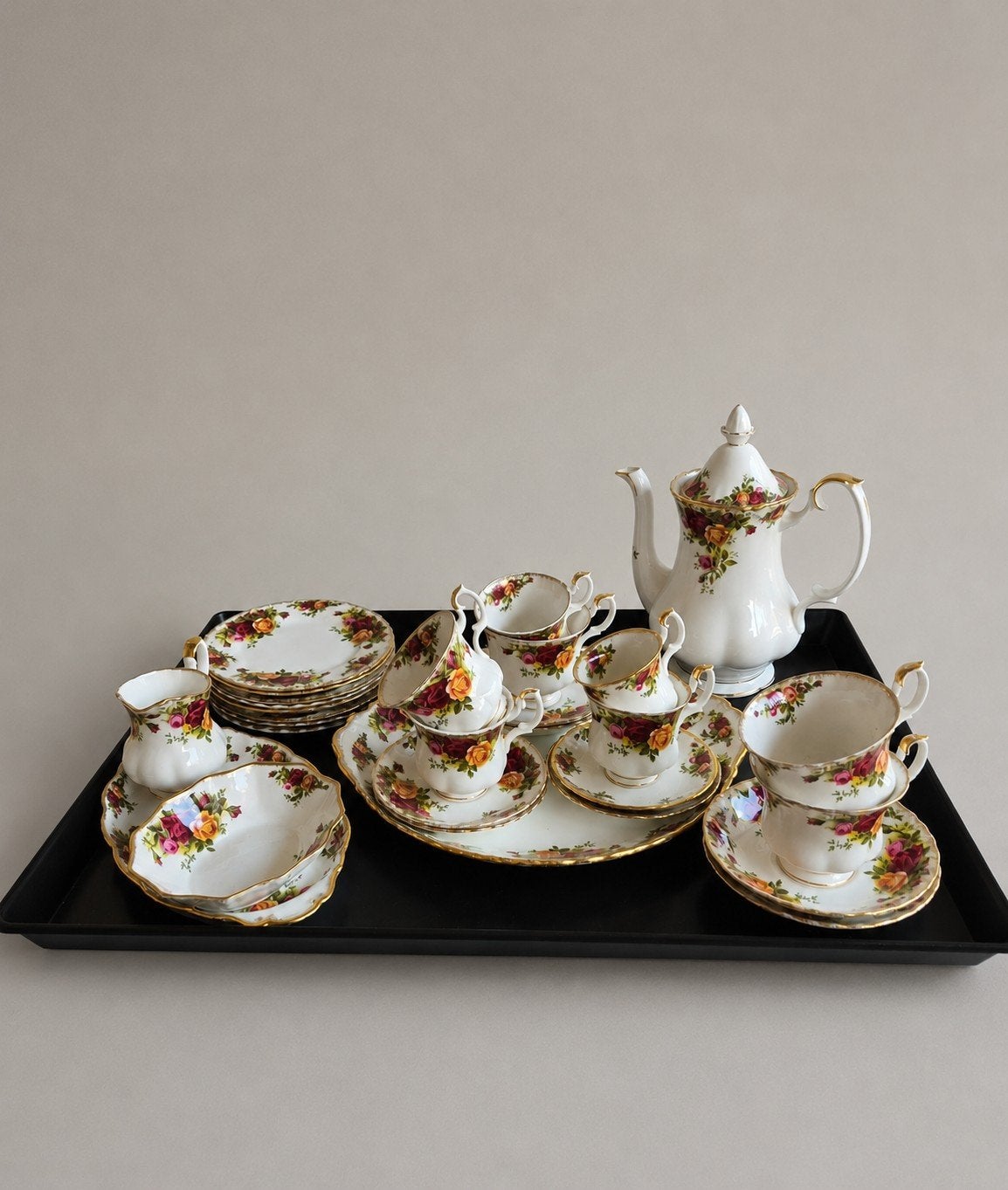 Royal Albert Old Country Roses Koffie/Theeservies 1963, Antiek en Kunst, Antiek | Servies compleet, Ophalen of Verzenden