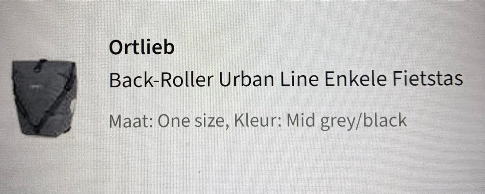 Ortlieb Back-Roller Urban Line enkele fietstas - Mid grey, Ophalen of Verzenden, Zo goed als nieuw