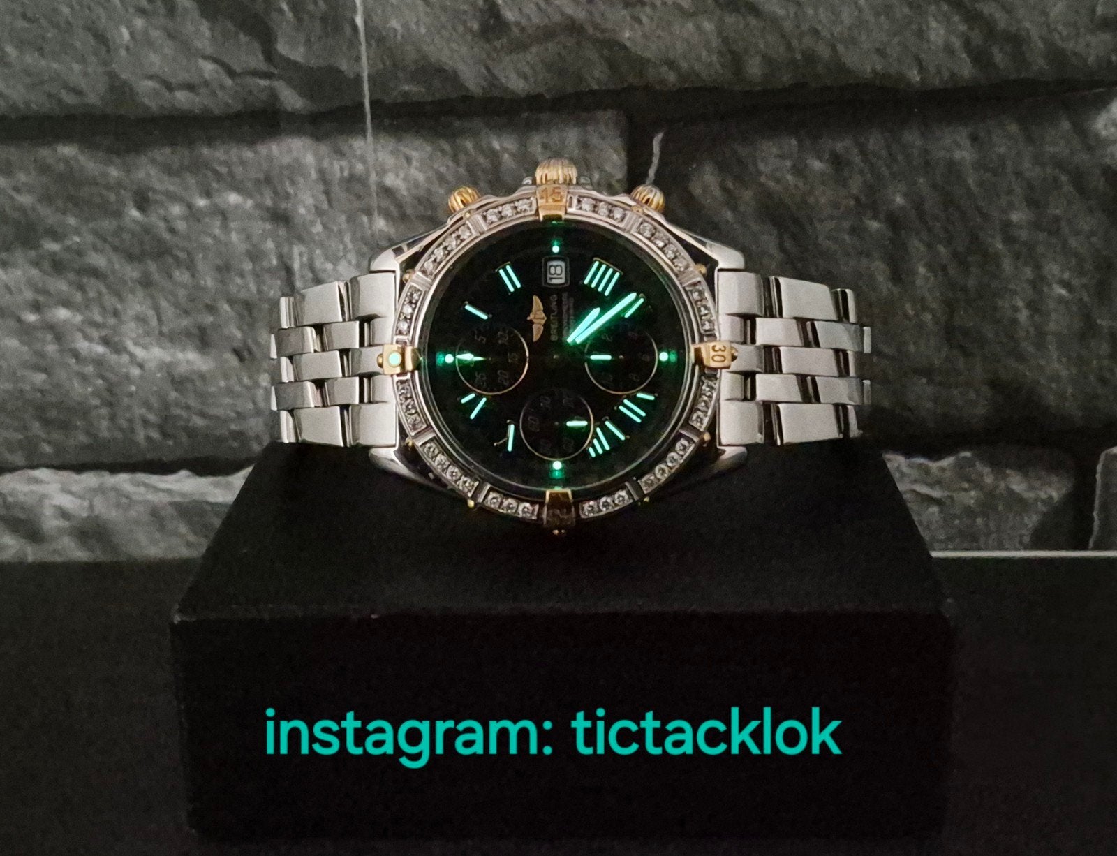 Breitling Crosswind Diamonds 43mm automatic, watch only, Staal, Gebruikt, Zwitserland, Staal