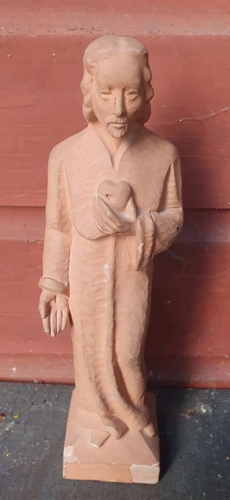 Beeldje terra cotta Christus gesigneerd PH 27 cm hoog!, Antiek en Kunst, Antiek | Keramiek en Aardewerk, Ophalen