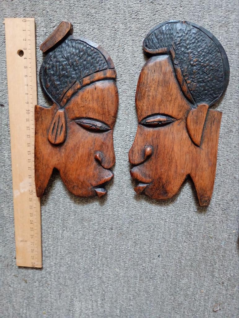 handgesneden houten Afrikaanse wandmaskers, Ophalen, Overige onderwerpen, Masker, Handgemaakt