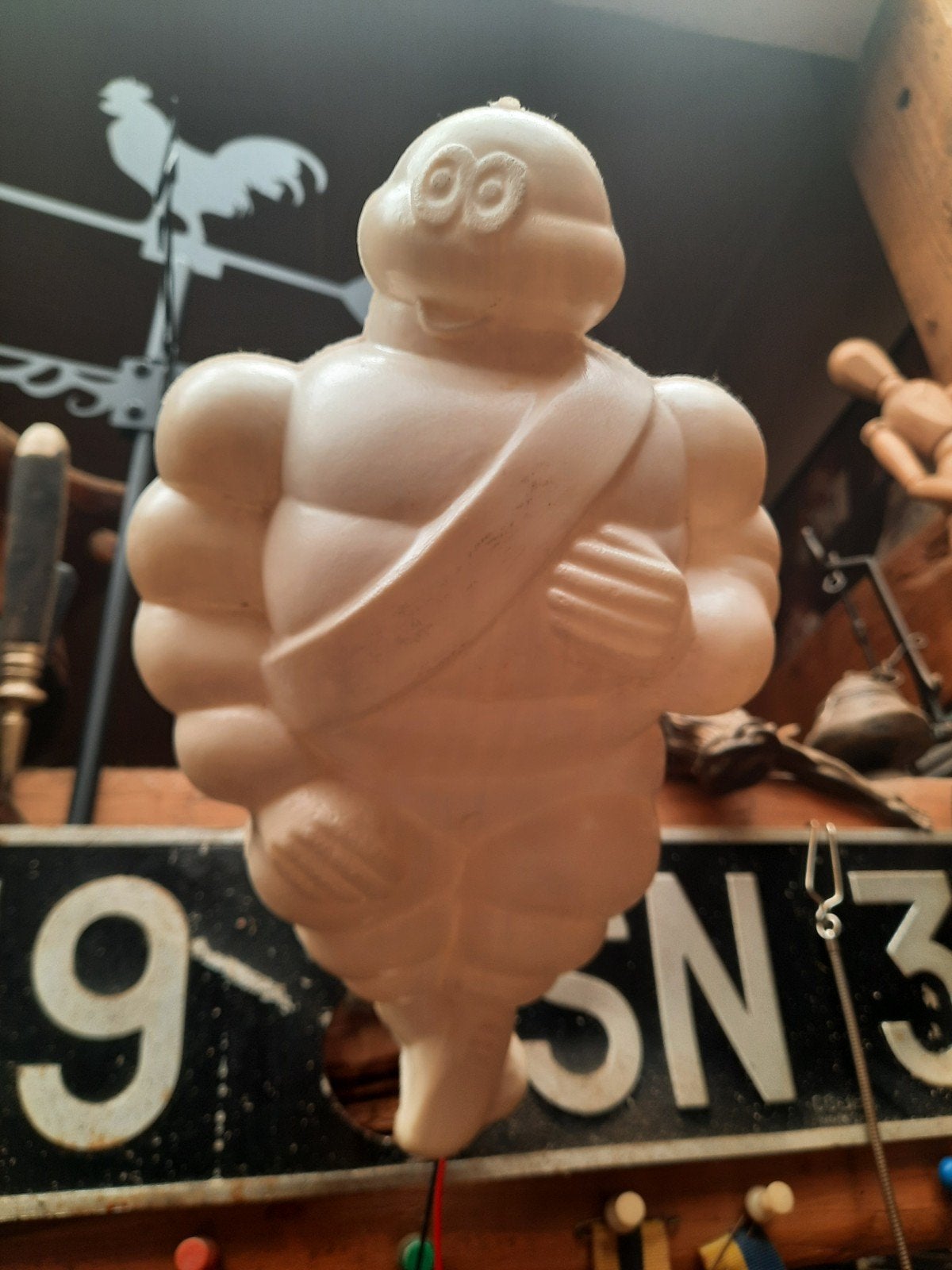 Vintage Michelin Bibendum figuur met verlichting, Ophalen of Verzenden, Gebruikt