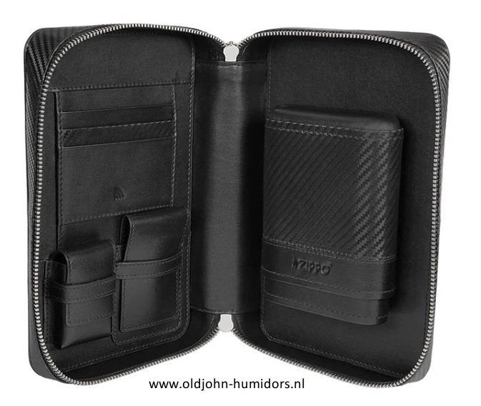 SIGARENKOKER + CIGAR TRAVEL CASA - ZIPPO CARBON RANGE  sk401, Verzenden, Nieuw, Tabaksdoos of Verpakking