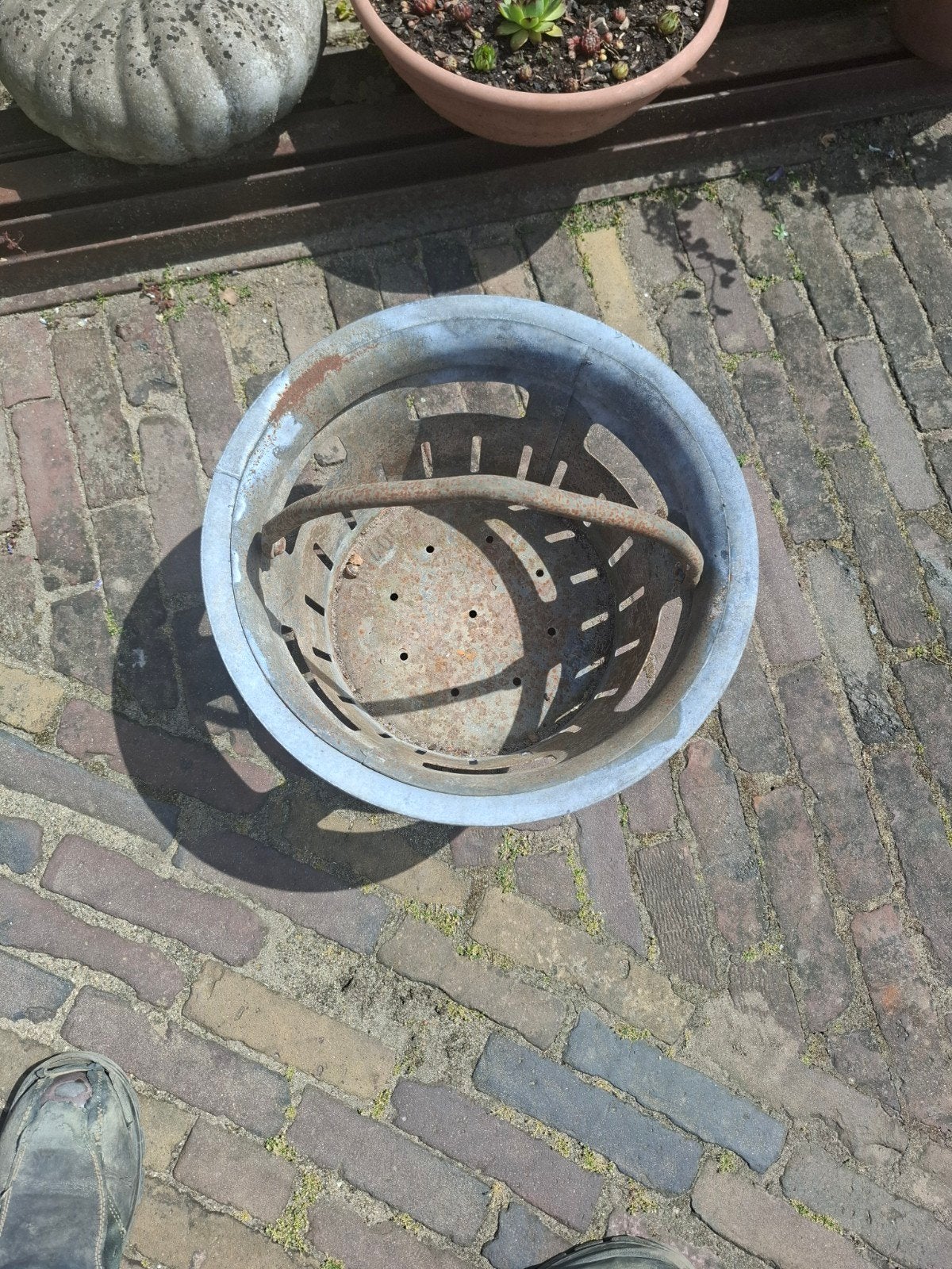 Zinken pot, Ophalen, Minder dan 30 cm, Rond, Metaal