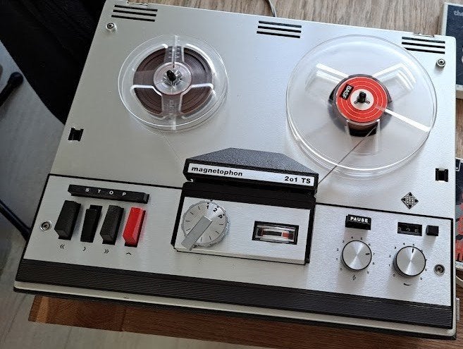 Telefunken Magnetophon 201 TS, Ophalen, Bandrecorder, Met stofkap