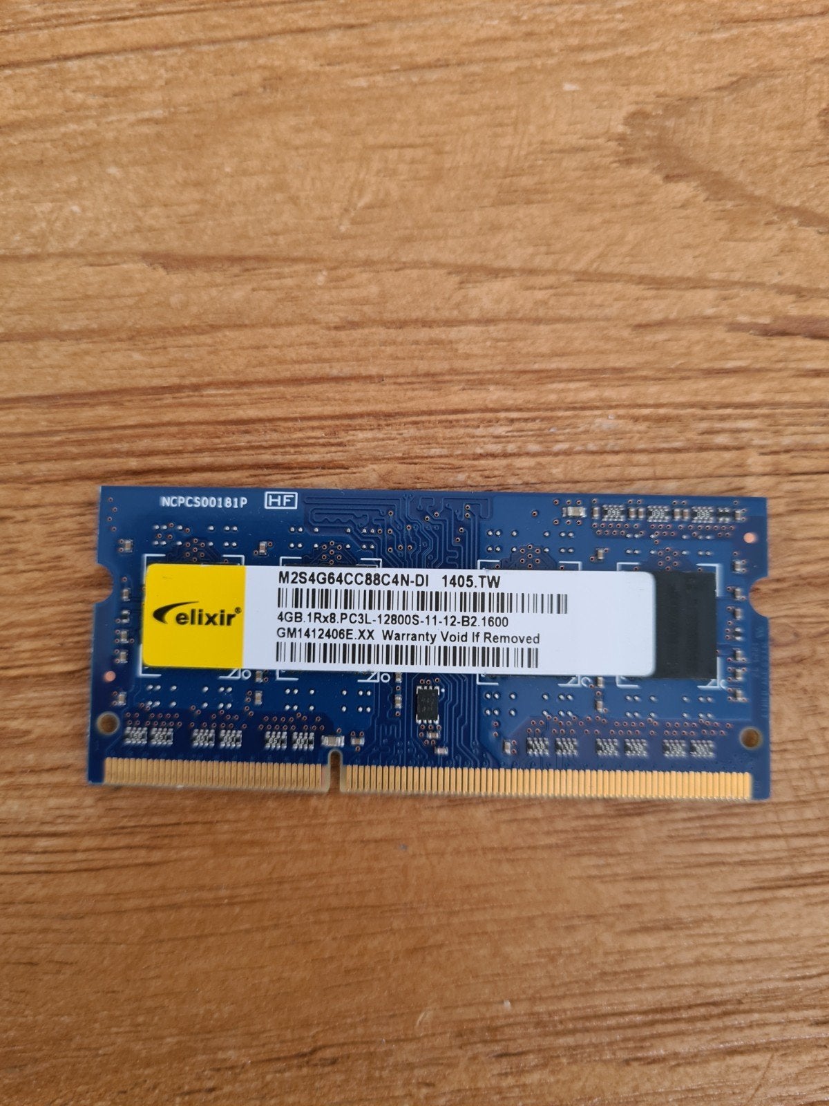 Elixir 4GB DDR3 PC3L-12800S Laptop RAM Geheugen, Computers en Software, RAM geheugen, Gebruikt, DDR3, Ophalen of Verzenden, Laptop