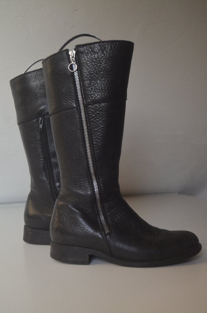 JJ Footwear laarzen maat 40 zwart leer, Ophalen, Hoge laarzen, Zwart, JJ