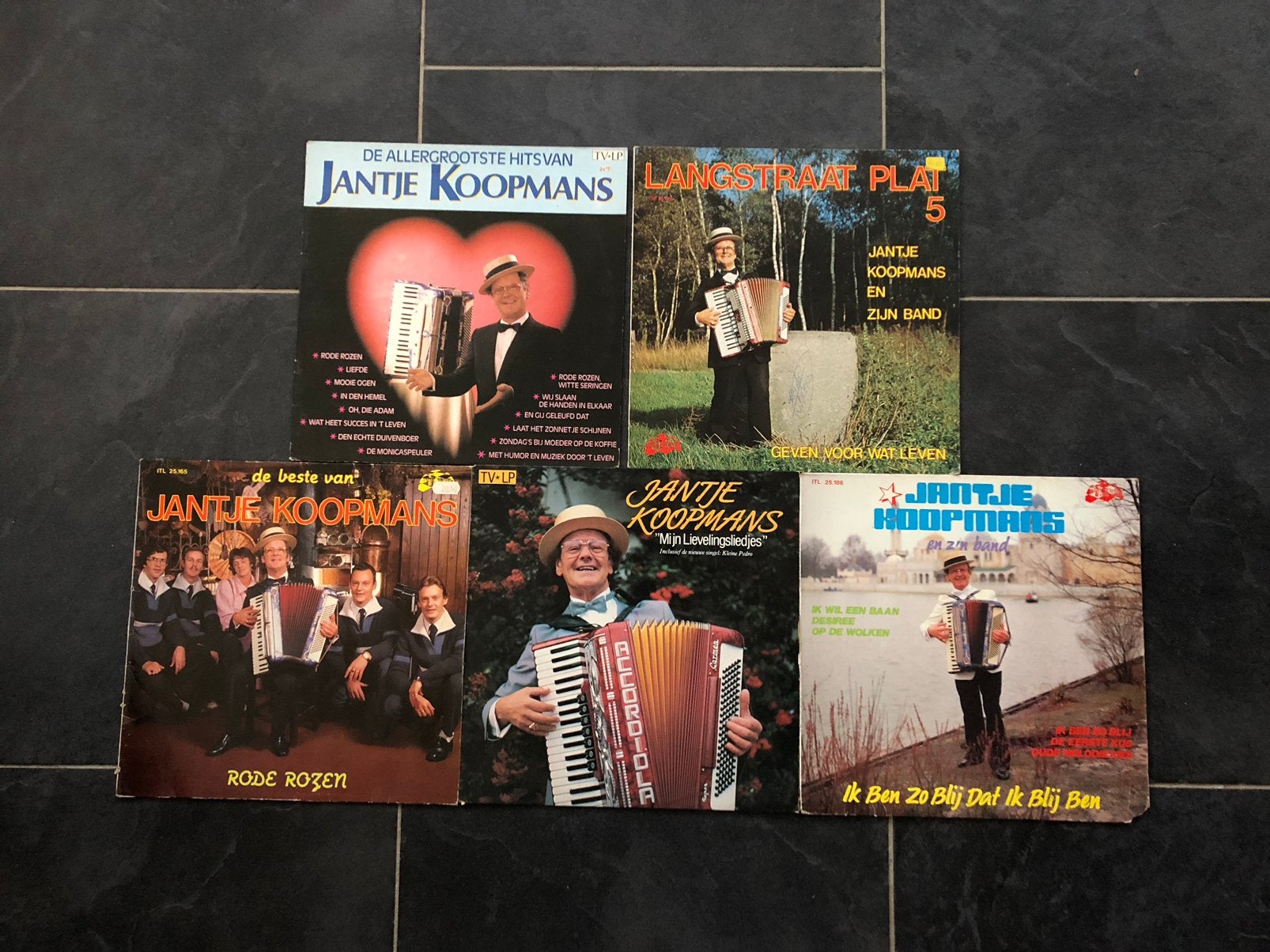 Jantje Koopmans 5 lp’s, Ophalen, Gebruikt, 12 inch, Levenslied of Smartlap