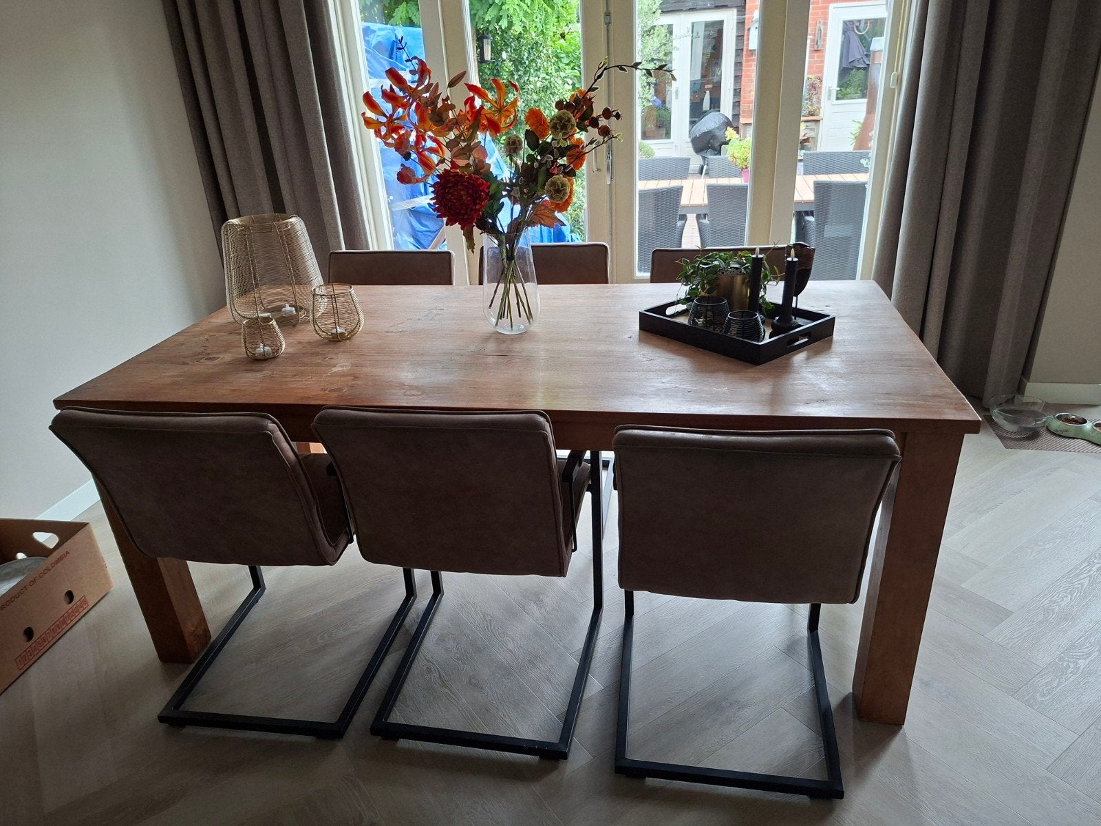Massief Teakhouten Eettafel - 100x200 cm, Huis en Inrichting, Ophalen, Gebruikt, Teakhout, 200 cm of meer