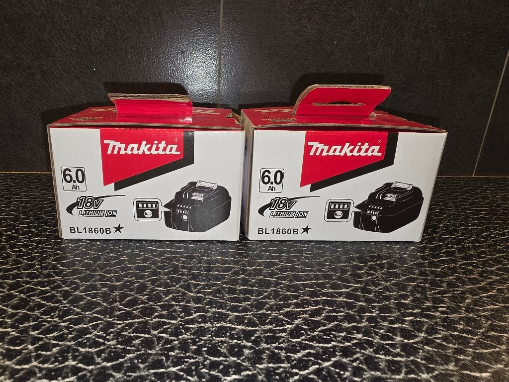 Twee Makita BL 1860B accu's 18V 6.0Ah  NIEUW