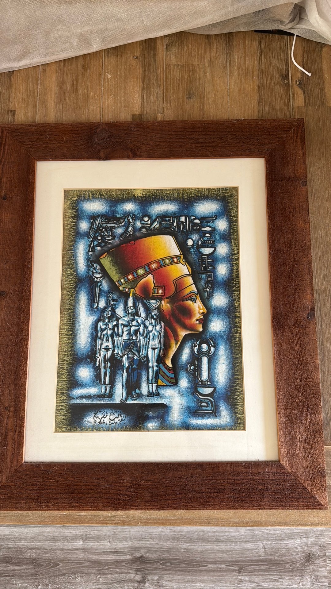 Papyrus schilderij Nefertiti, Antiek en Kunst, Ophalen
