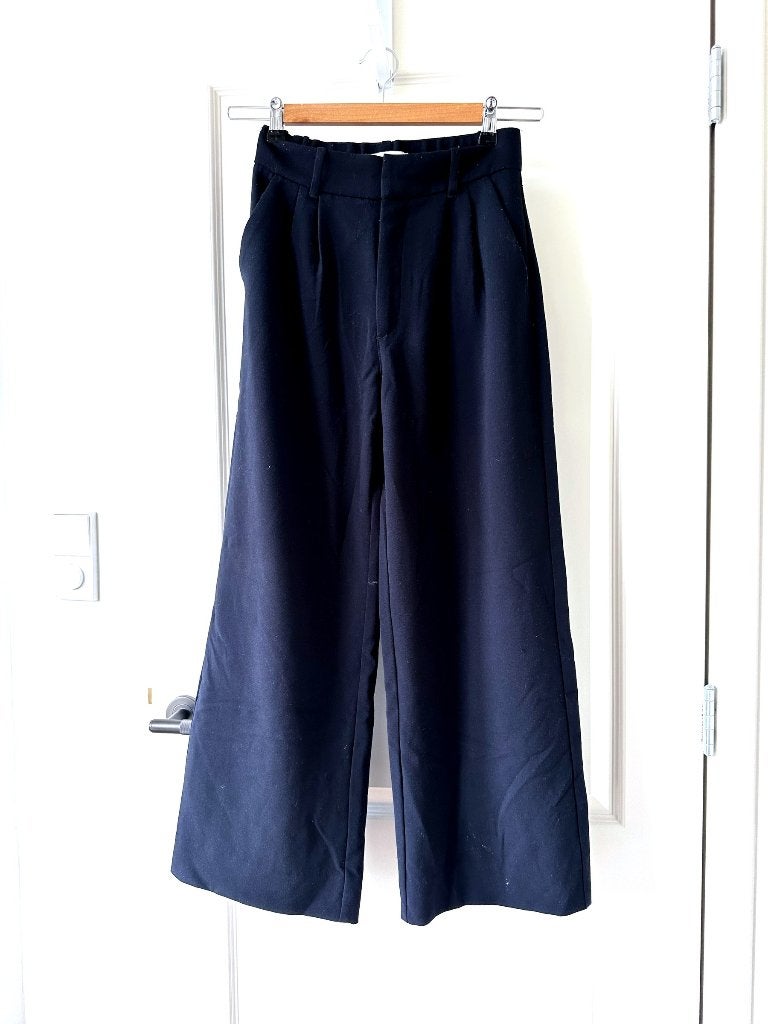 Abercrombie & Fitch | Wijde broek | Maat S | marineblauw, Zo goed als nieuw, Maat 36 (S), Lang, Abercrombie & Fitch