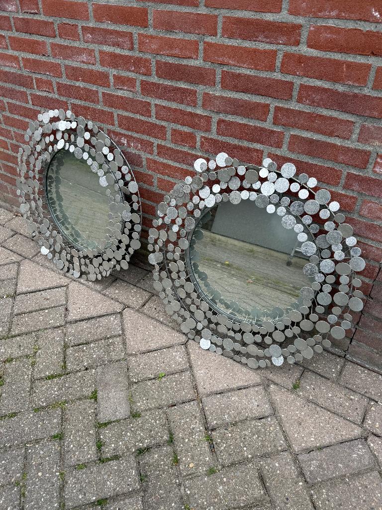 spiegels, Huis en Inrichting, Woonaccessoires | Spiegels, Ophalen, Rond, Zo goed als nieuw, 75 tot 100 cm