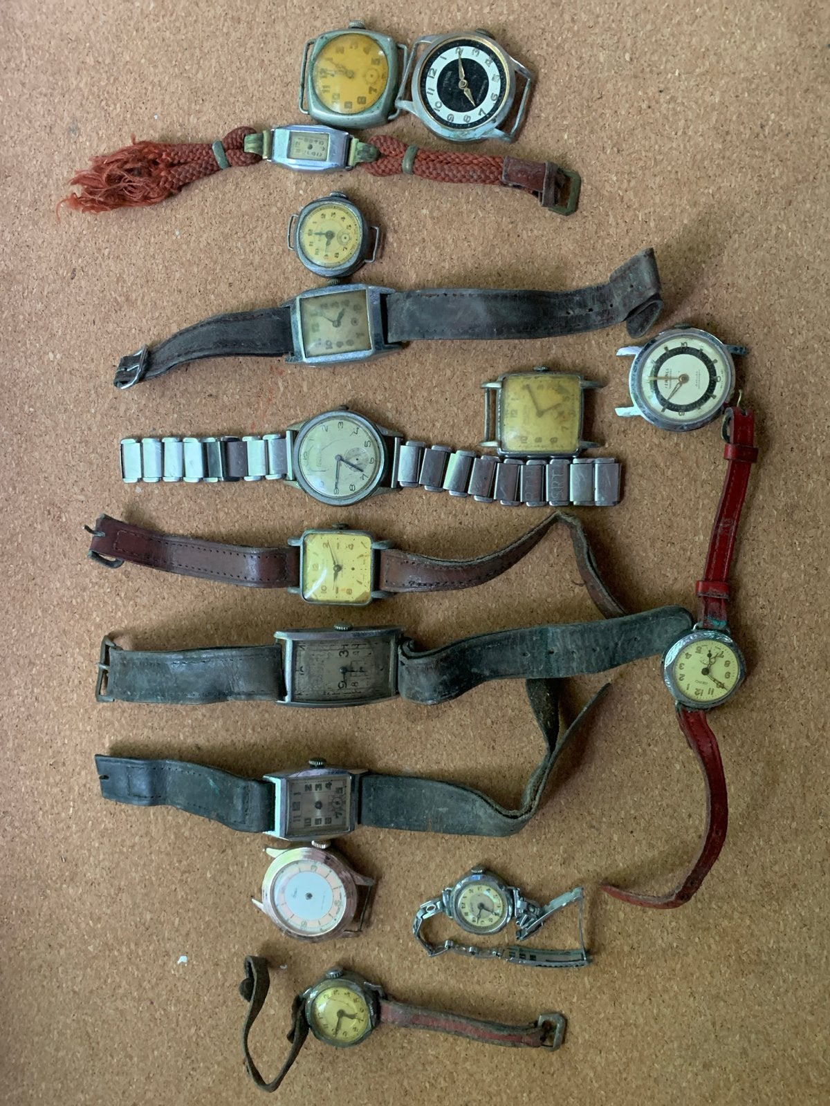diverse mechanische vintage polshorloges, Overige merken, Staal, Met bandje, Polshorloge