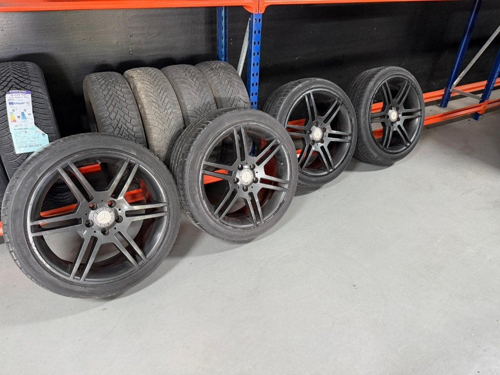 18 inch Mercedes 5x112 velgen met zomerbanden, Auto-onderdelen, Banden en Velgen, Ophalen, 18 inch, Gebruikt, Banden en Velgen