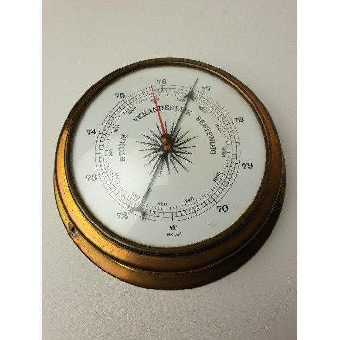 # ATC Holland messing barometer 14cm, Ophalen of Verzenden, Gebruikt, Barometer