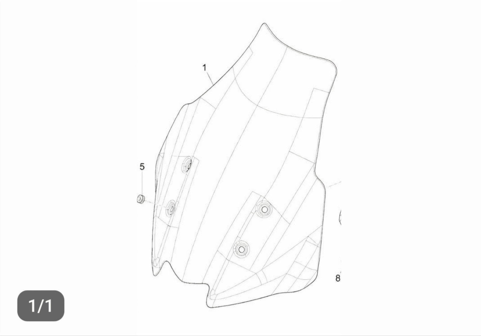 Origineel windscherm Piaggio MP3 530 Exclusive 2025, Ophalen of Verzenden, Zo goed als nieuw, Overige typen, Piaggio