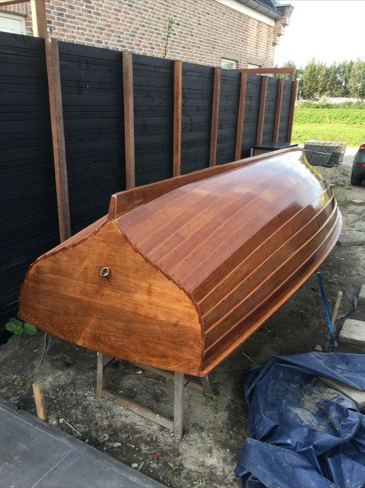 Overnaadse houten boot - Opknapper met potentie, Ophalen, Gebruikt, Afdekzeil, Overig typen