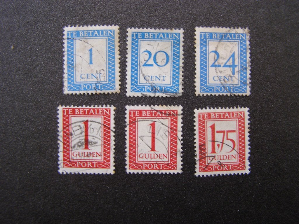 PORTZEGELS 1947: P80 / P93 / P94 / P105 / P106, Postzegels en Munten, Postzegels | Nederland, Ophalen of Verzenden, Na 1940, Gestempeld