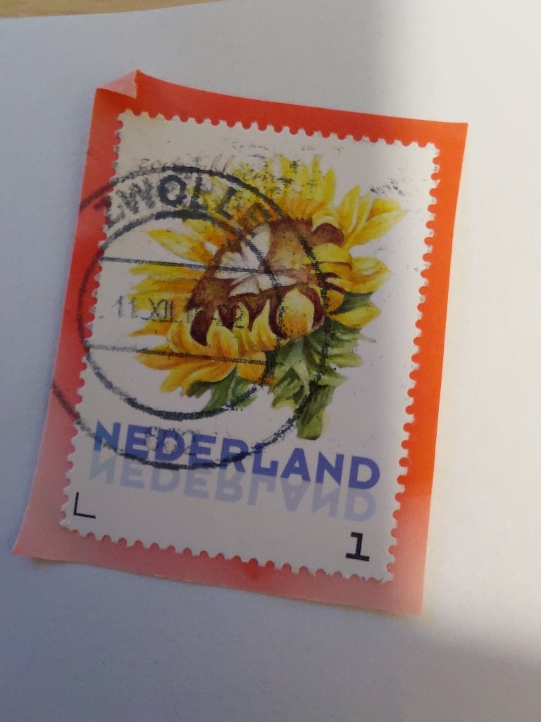 Persoonlijke postzegel zonnebloem, Verzenden, Gestempeld