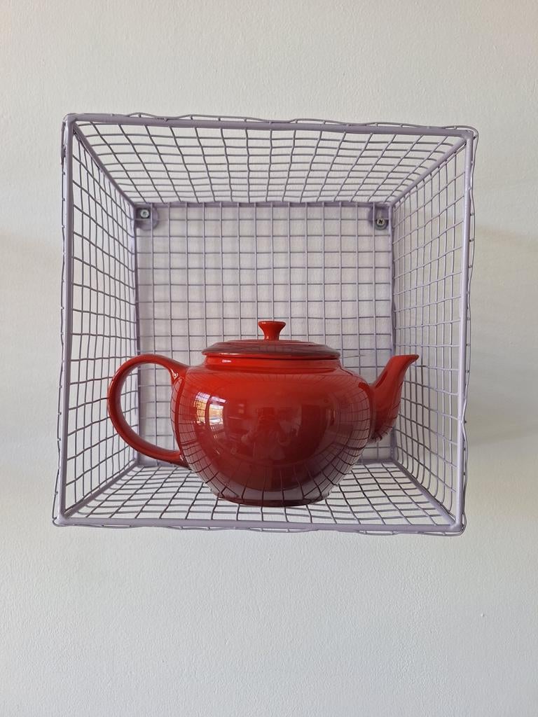 Le Creuset theepot rood - Zo goed als nieuw, Verzenden, Zo goed als nieuw, Steen/keramiek, Rood