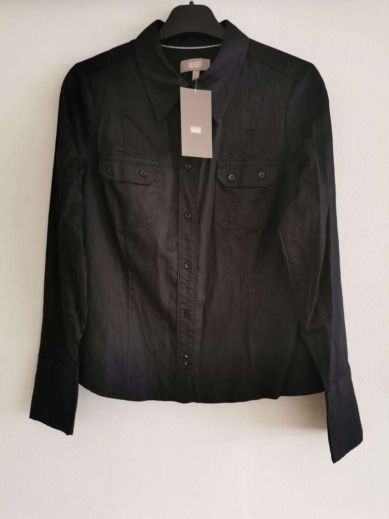 WE getailleerd overhemd mt. M, Kleding | Dames, Blouses en Tunieken, Nieuw, Maat 38/40 (M), Zwart, Verzenden