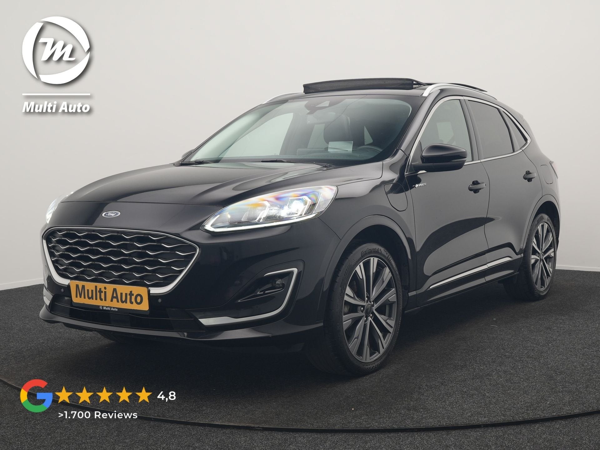 Ford Kuga 2.5 Vignale PHEV 225pk Dealer O.H. | Panodak | Hea, Auto's, Dealer onderhouden, Gebruikt, Zwart, 4 cilinders