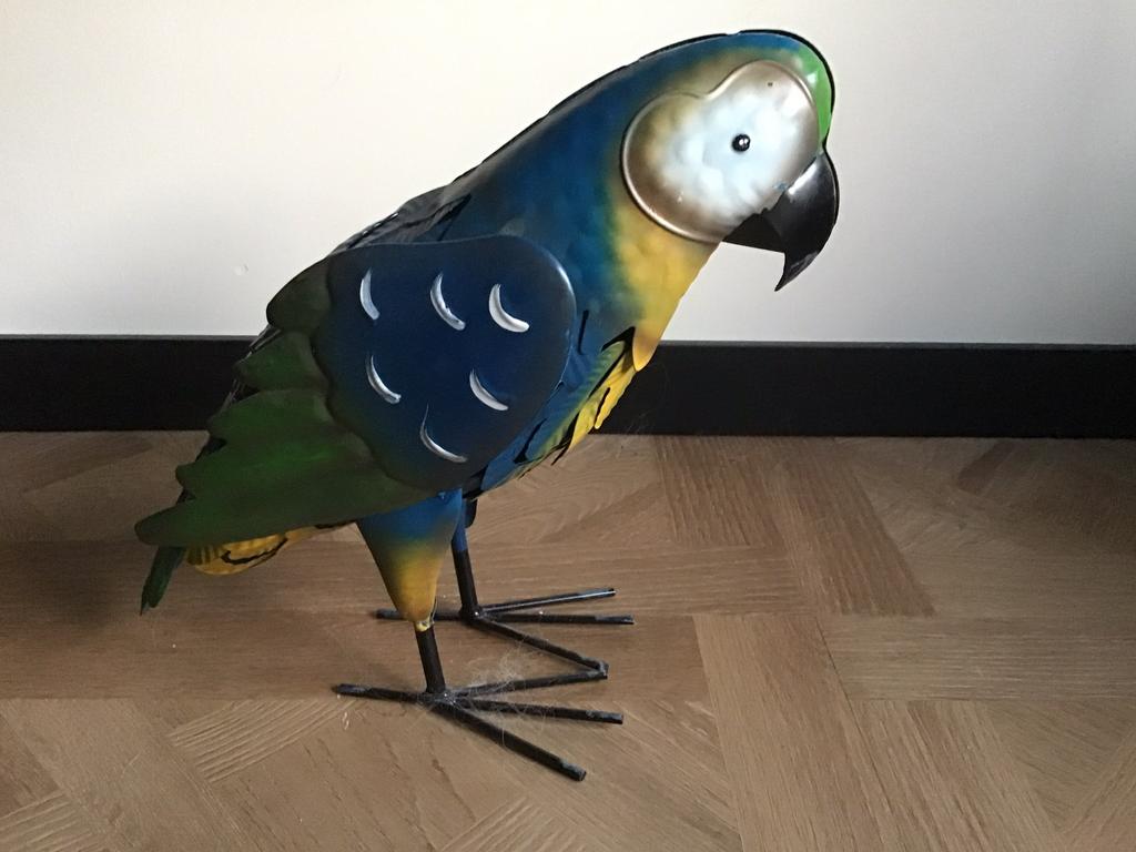 Metalen papegaai ,ara,ijzeren vogel,grijze roodstaart, Ophalen