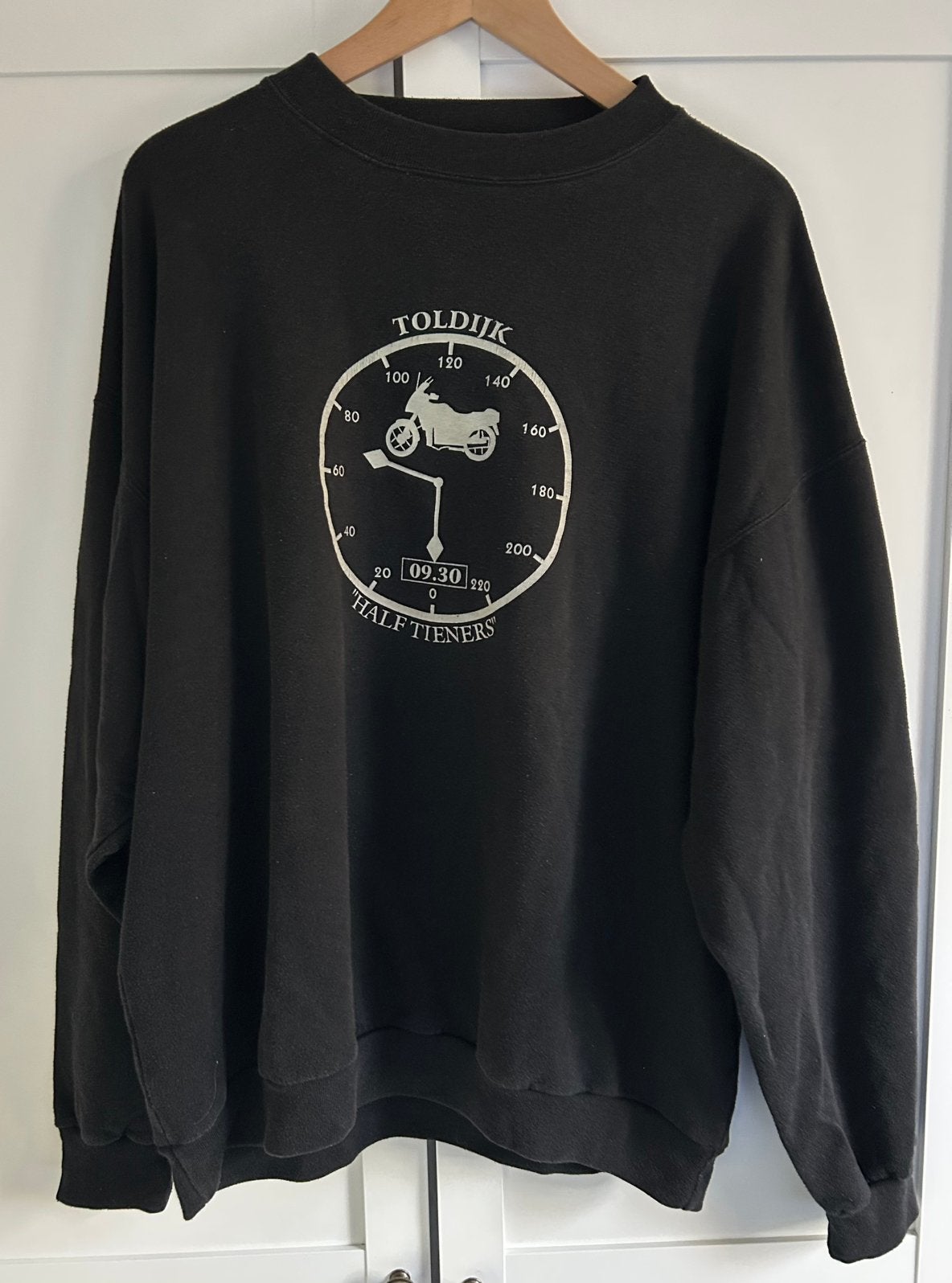 Vintage sweater motorclub ? half tieners Toldijk XXL, Ophalen of Verzenden, Zo goed als nieuw, Maat 56/58 (XL), Zwart