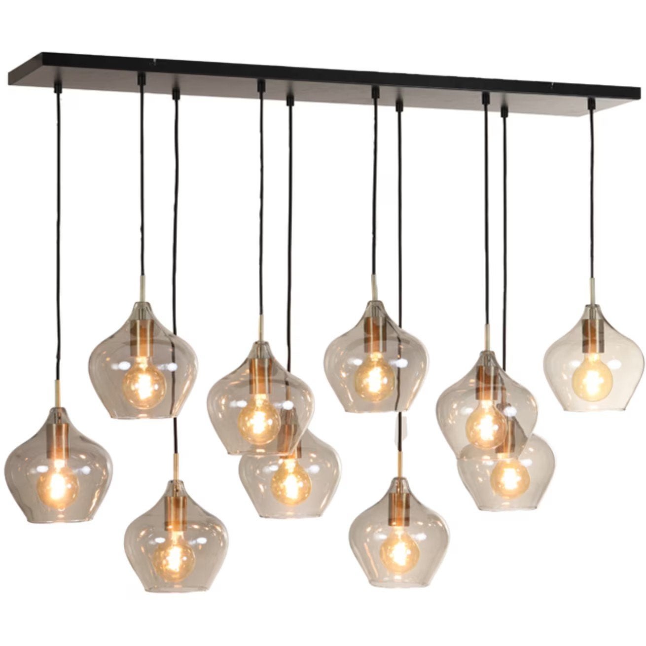 Hanglamp eettafel 10 bollen E27, Huis en Inrichting, Ophalen, Gebruikt, Modern, Industrieel, E27 (groot)
