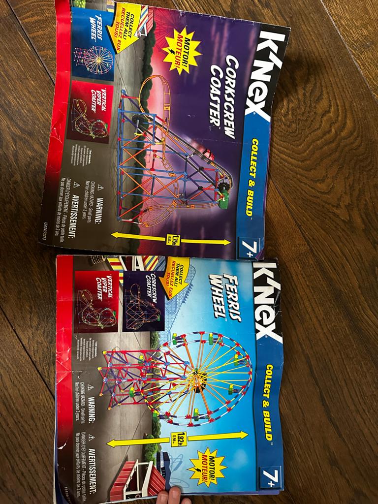 K'nex achtbaan en reuzenrad met motoren, Kinderen en Baby's, Speelgoed | Bouwstenen, Ophalen of Verzenden, Gebruikt, K'nex