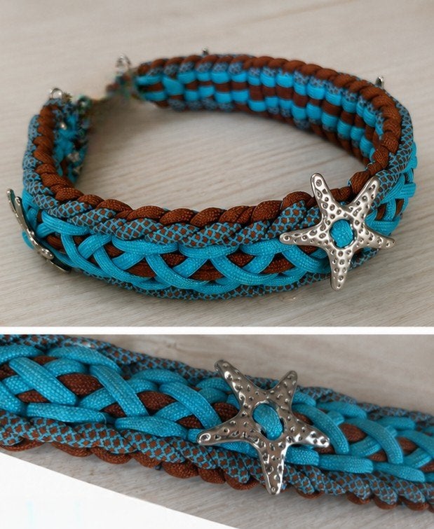Geknoopte paracord hondenhals band ibiza, Ophalen of Verzenden, Zo goed als nieuw